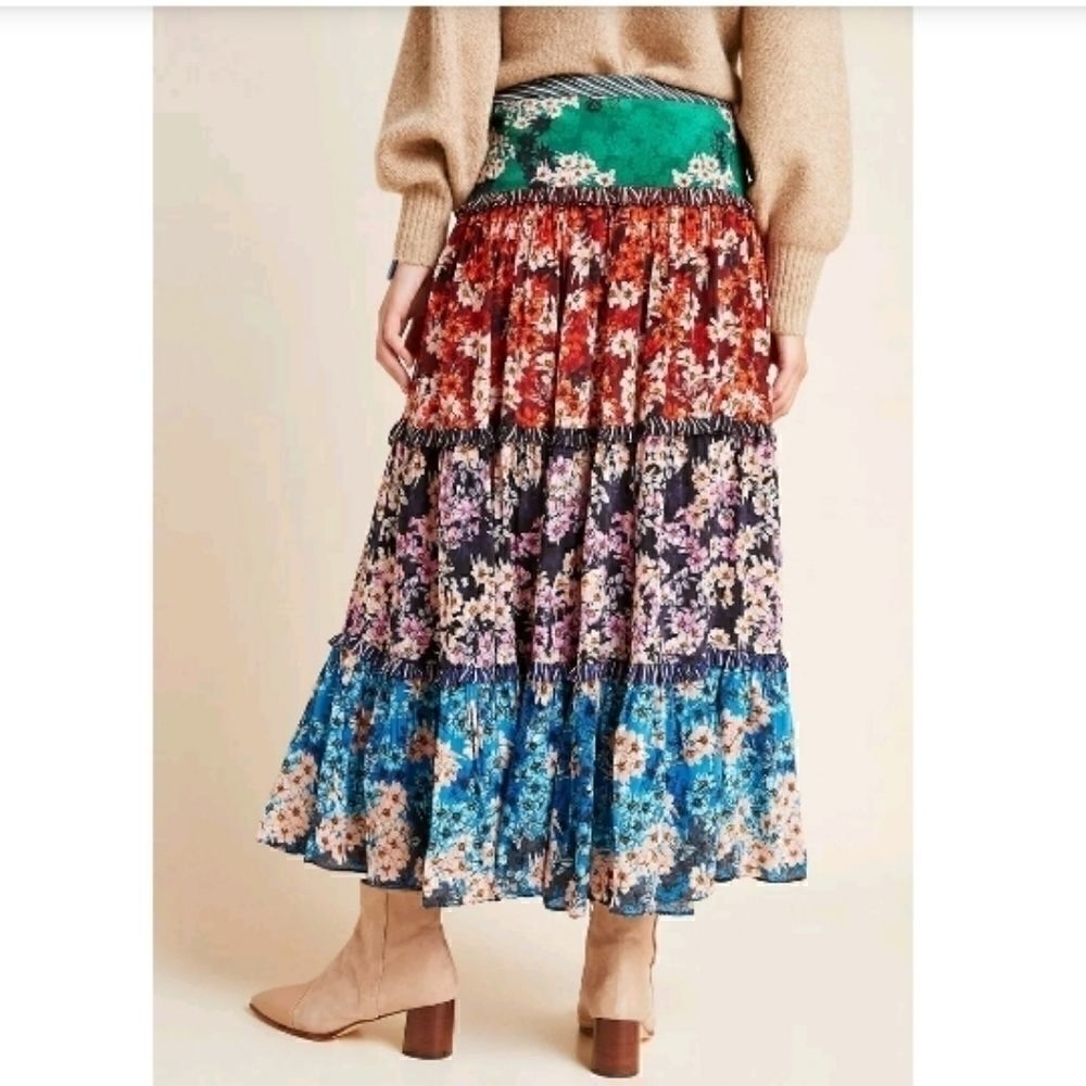 Bhanuni by jyoti Anarosa Tiered Maxi Skirt Size 4 - Picture 8 of 8